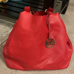 Michael Kors red leather purse